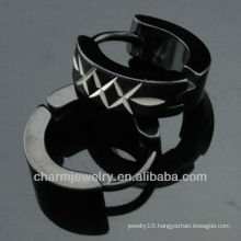316 L stainless steel Earring Black Earrings Fashion clip Earring Hoop Men 's Jewelry HE-099
